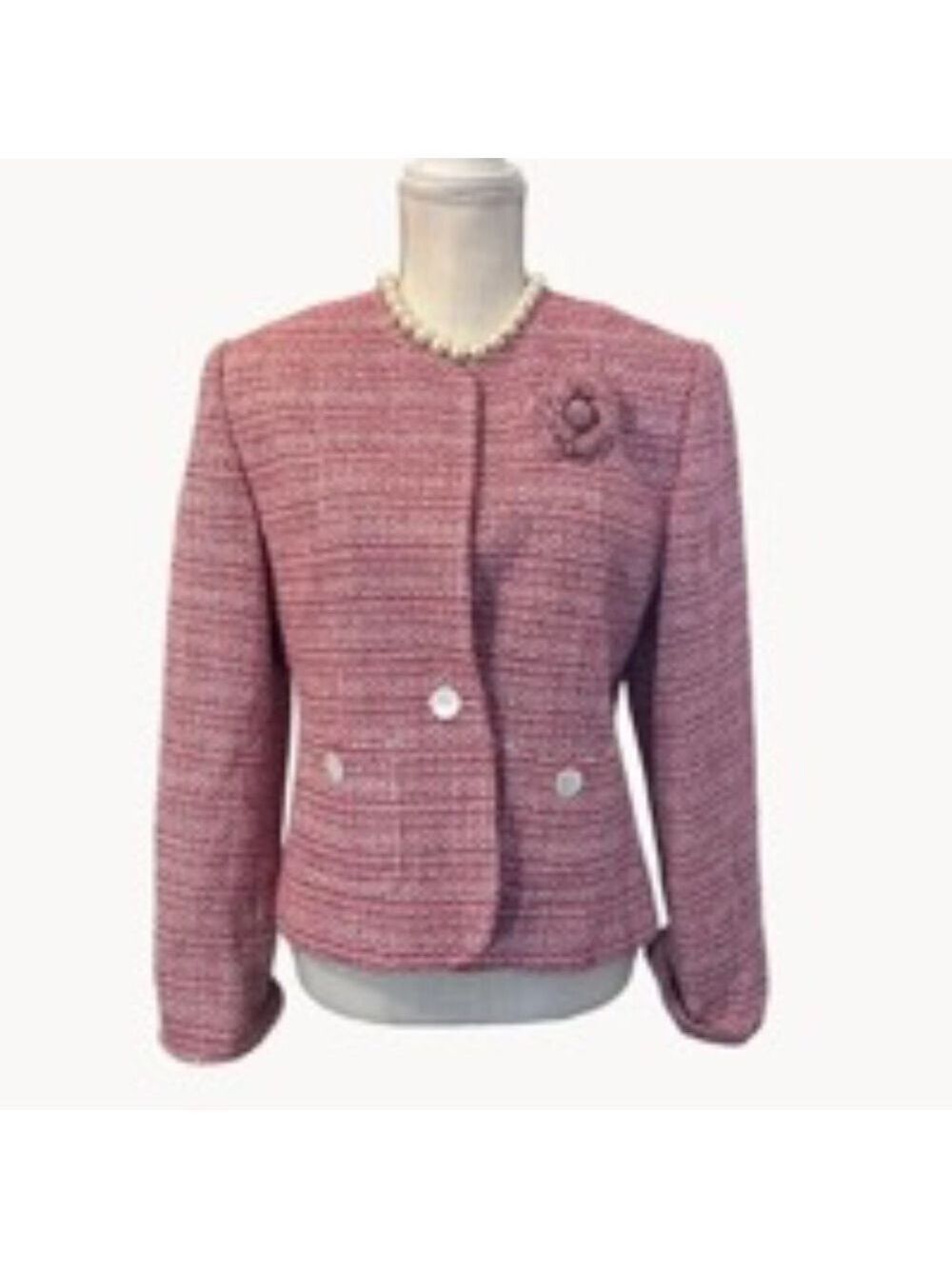 Laura Scott Silk Blend Tweed Blazer
